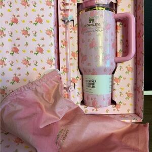 Stanley Pink Floral Tumbler with Handle
